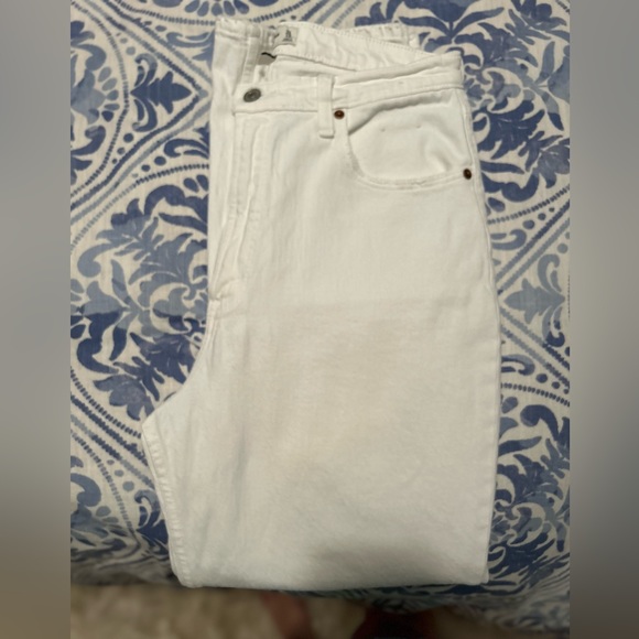 A&F curve love ultra high rise ankle straight jeans ripped white size 31 - Picture 10 of 10